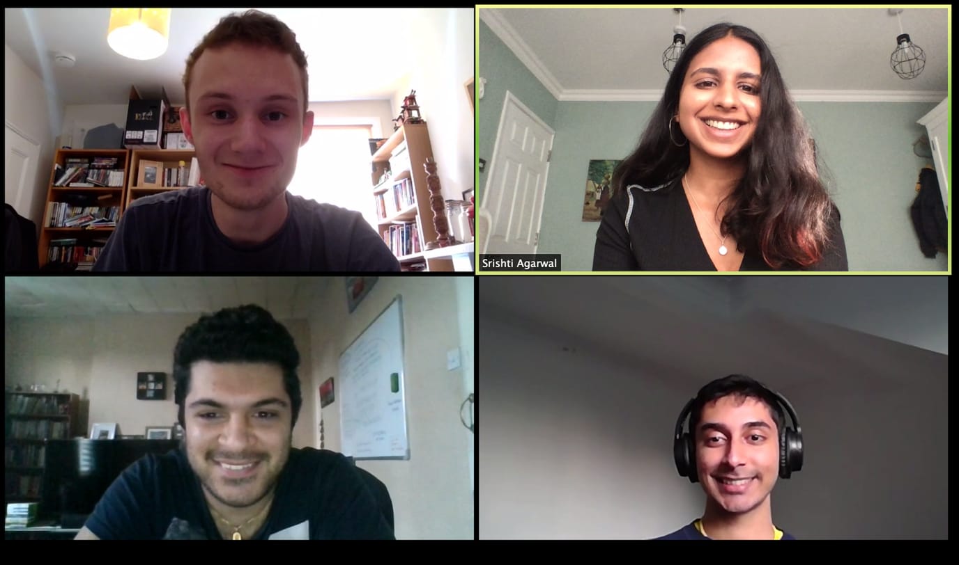 The Medics4Medics committee on a video conference call.